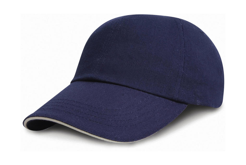  Junior Brushed Cotton Cap in Farbe Navy/White