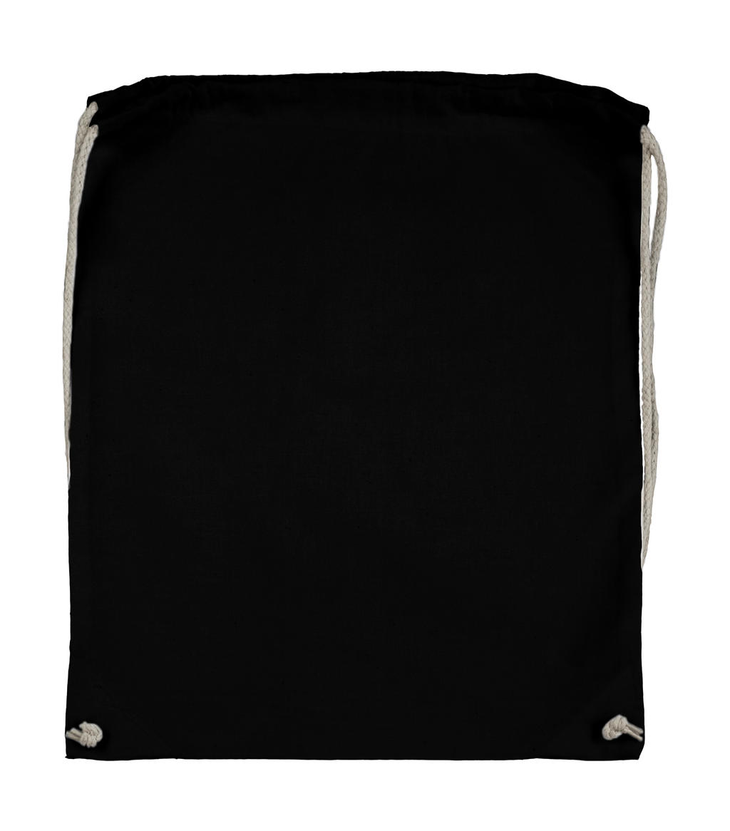  Cotton Drawstring Backpack in Farbe Black