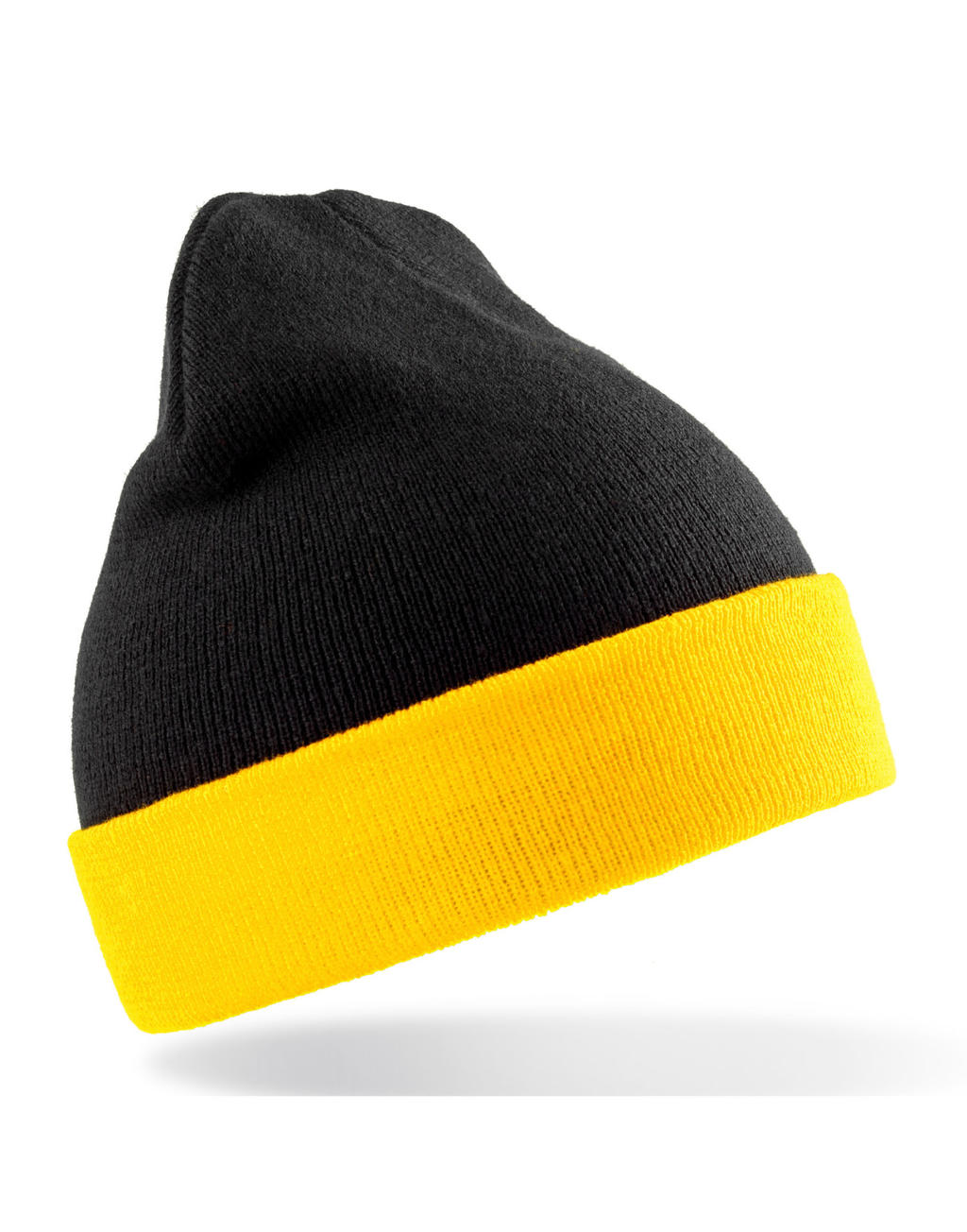  Recycled Black Compass Beanie in Farbe Black/Yellow