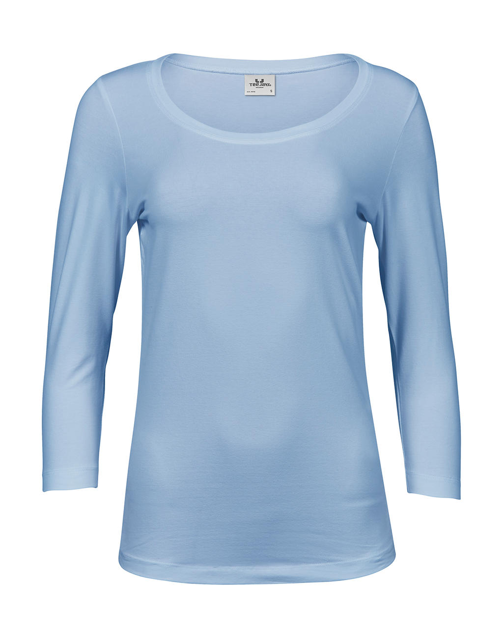  Ladies 3/4 Sleeve Stretch Tee in Farbe Light Blue