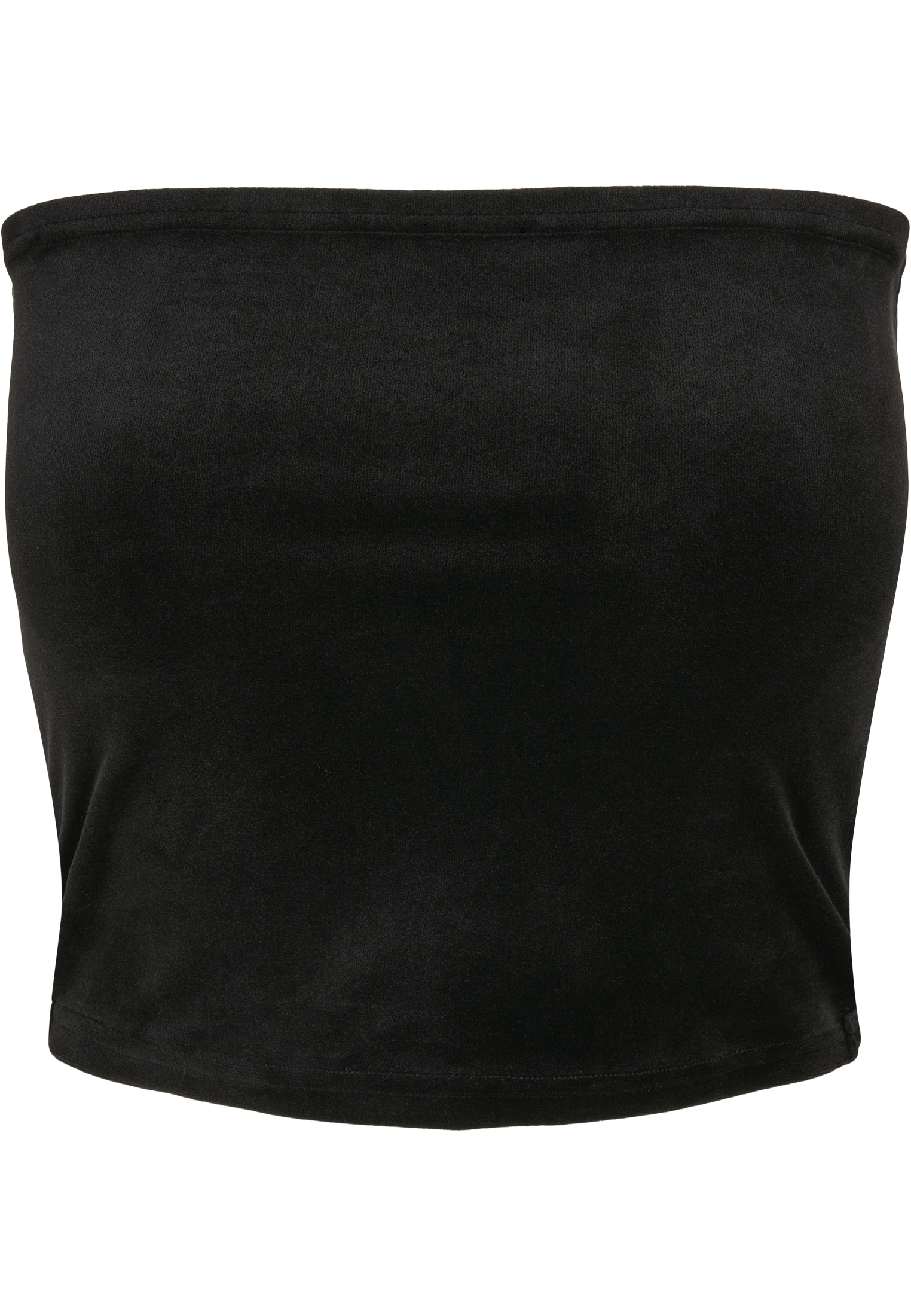 Tops & Tanks Ladies Short Velvet Tube Top in Farbe black