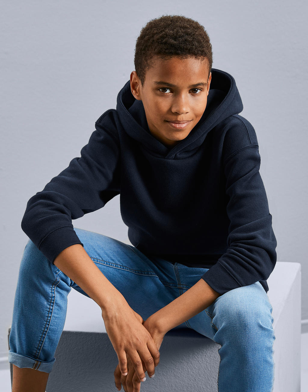  Kids Authentic Hooded Sweat in Farbe Black