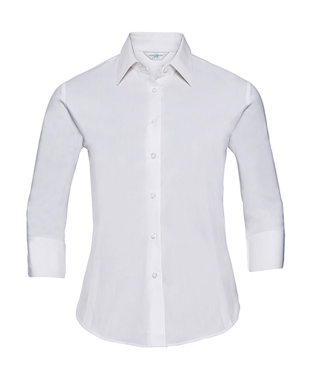  Ladies 3/4 Sleeve Easy Care Fitted Shirt in Farbe White