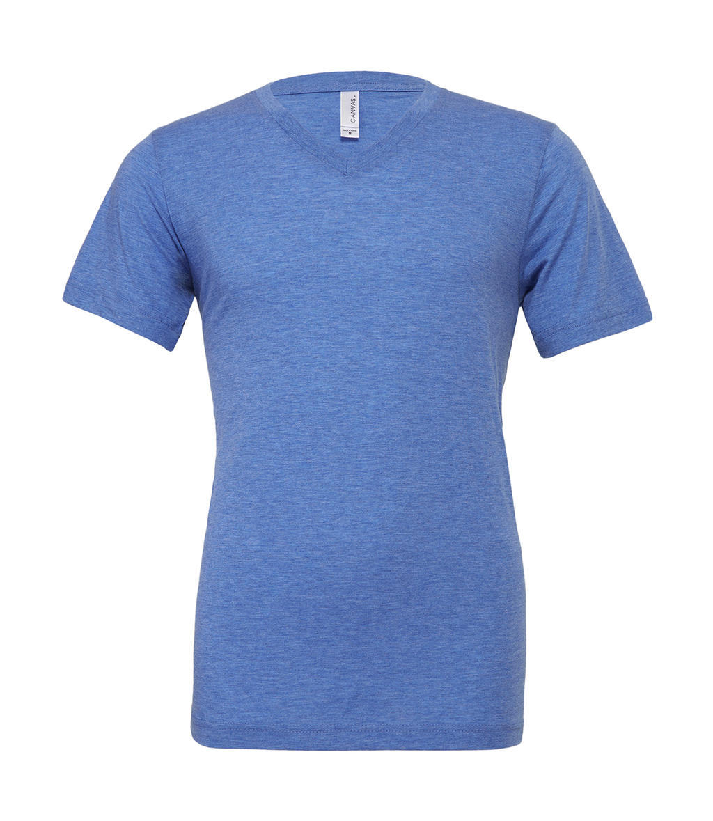  Unisex Triblend V-Neck T-Shirt in Farbe Blue Triblend