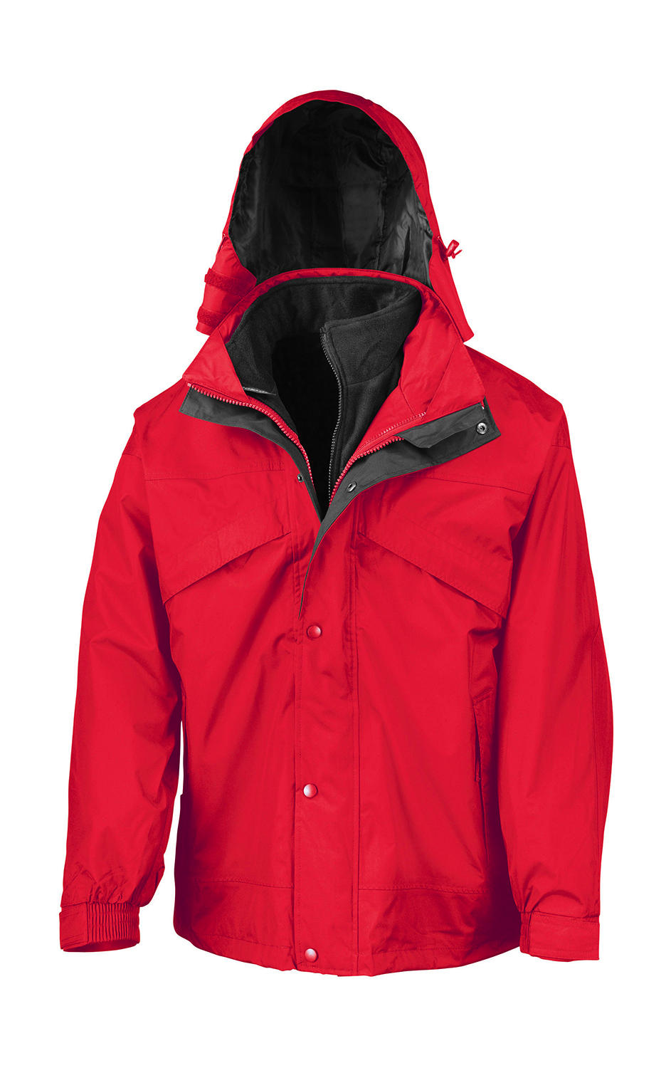  3-in-1 Jacket with Fleece in Farbe Red
