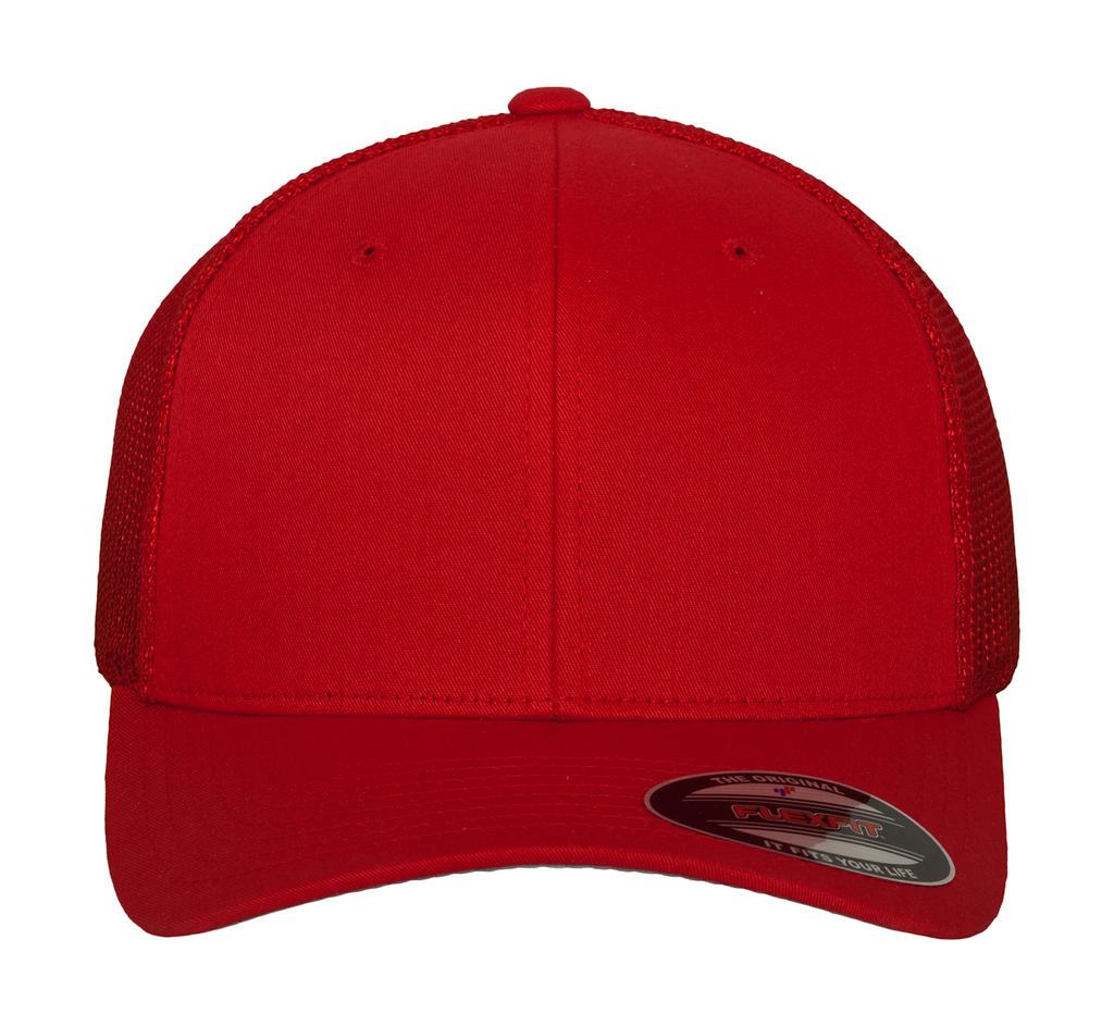  Mesh Cotton Twill Trucker Cap in Farbe Red