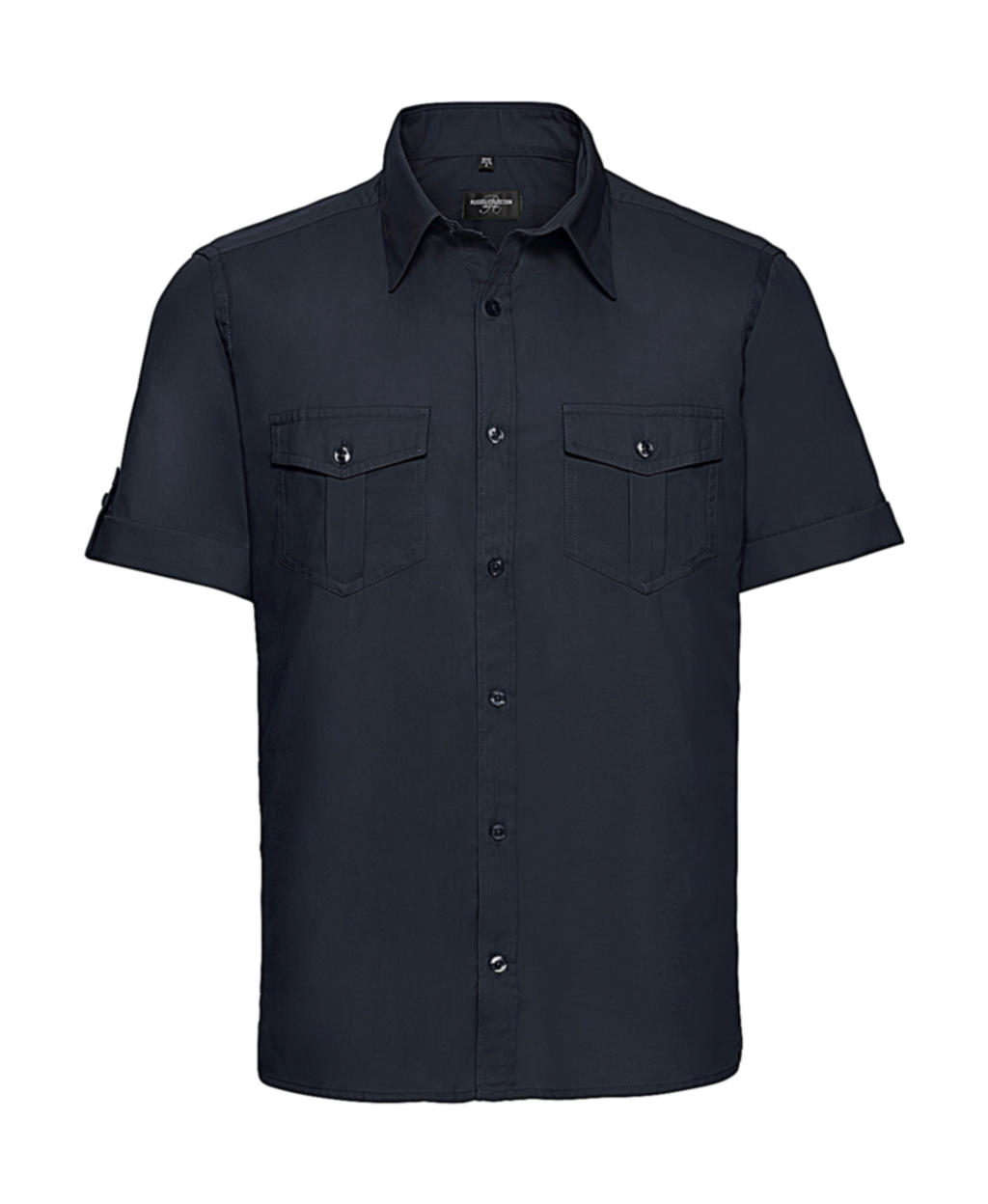  Mens Roll Sleeve Shirt in Farbe French Navy