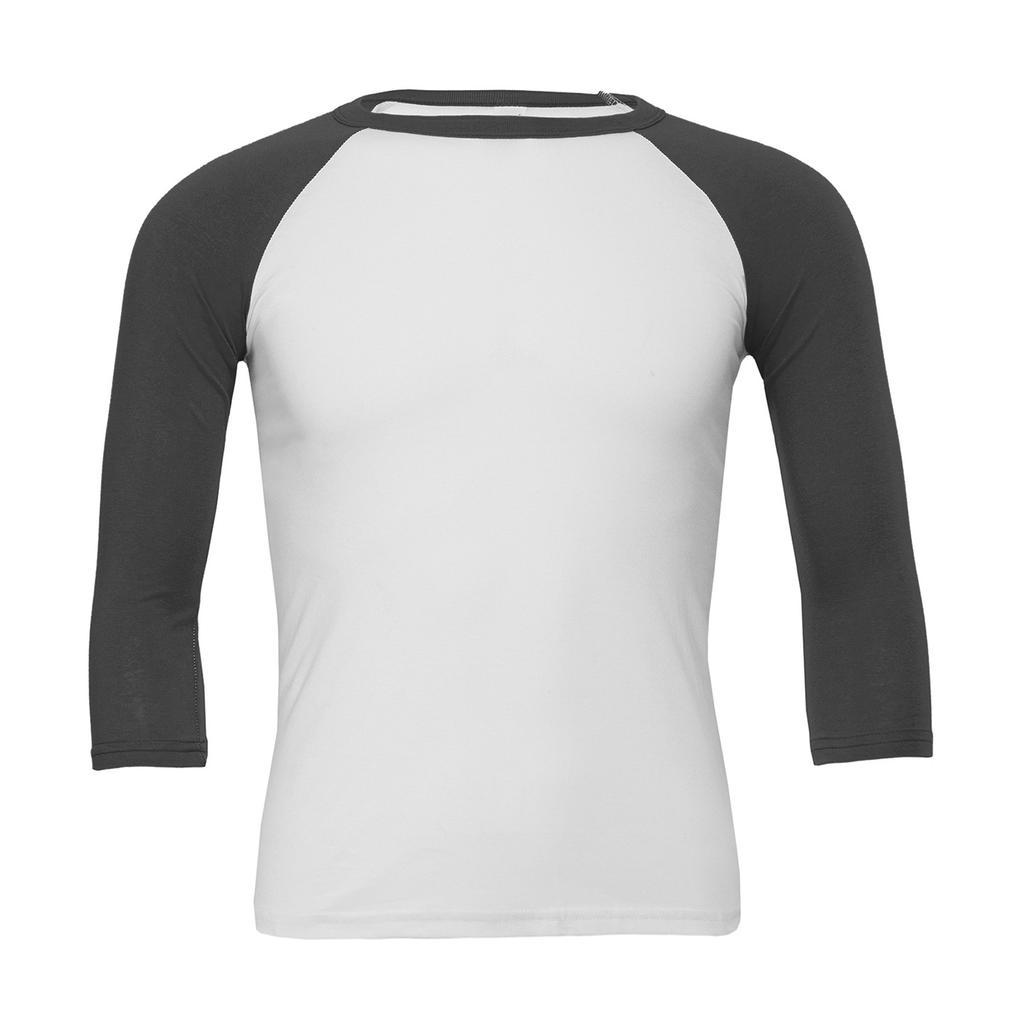  Unisex 3/4 Sleeve Baseball T-Shirt in Farbe White/Asphalt