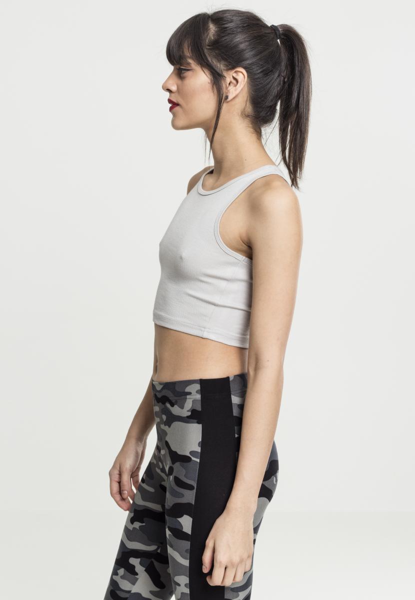 Cropped Tees Ladies Rib Cropped Top in Farbe grey