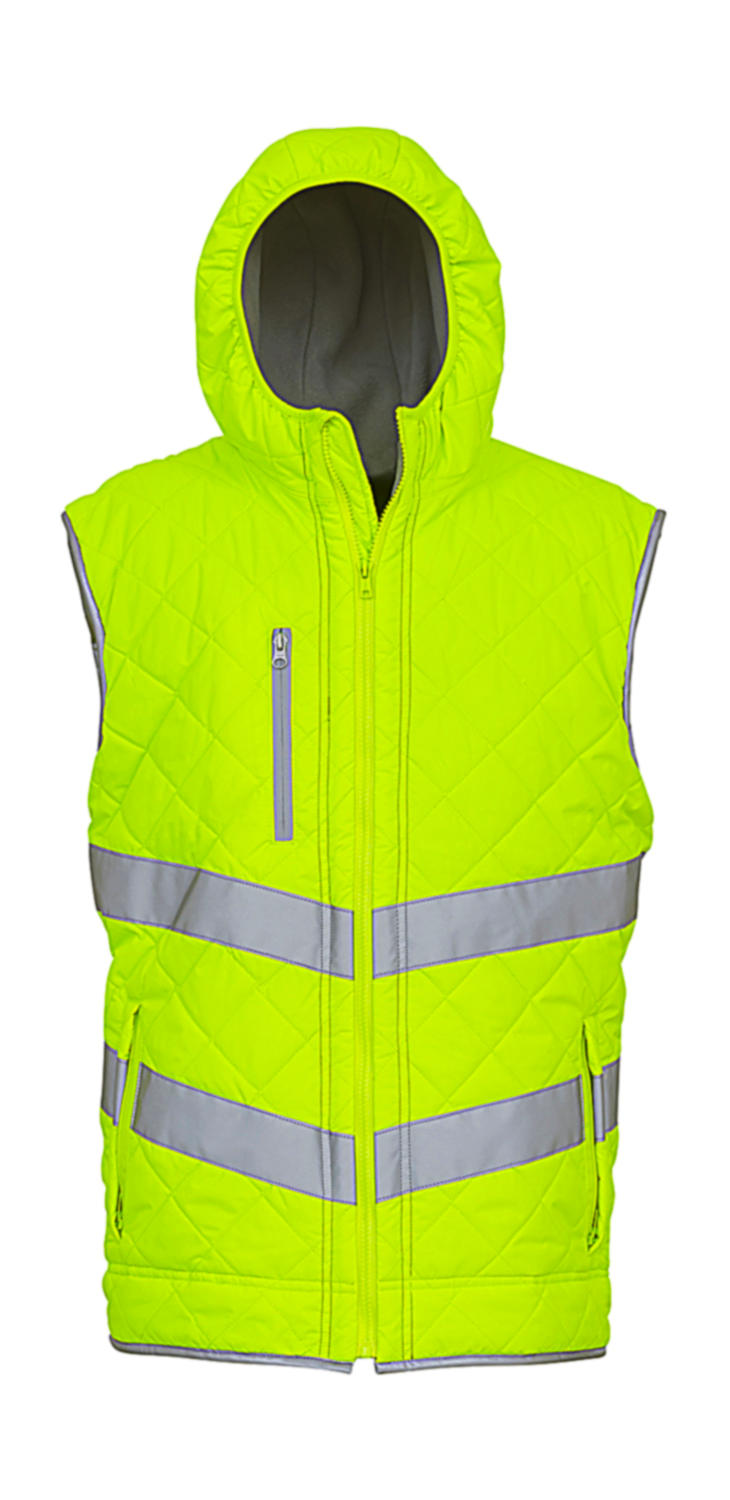  Fluo Kensington Hooded Gilet  in Farbe Fluo Yellow