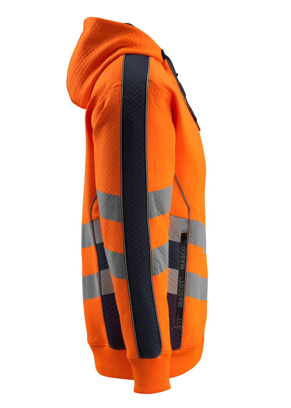 Kapuzensweatshirt mit Rei?verschluss SAFE SUPREME Kapuzensweatshirt mit Rei?verschluss in Farbe Hi-vis Orange/Schwarzblau