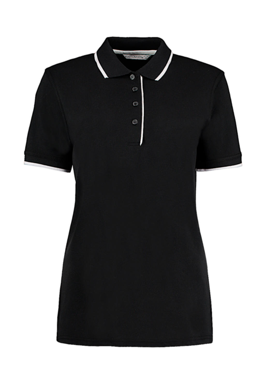  Womens Classic Fit Essential Polo in Farbe Black/White
