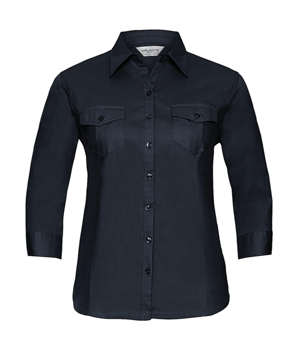  Ladies Roll 3/4 Sleeve Shirt in Farbe French Navy