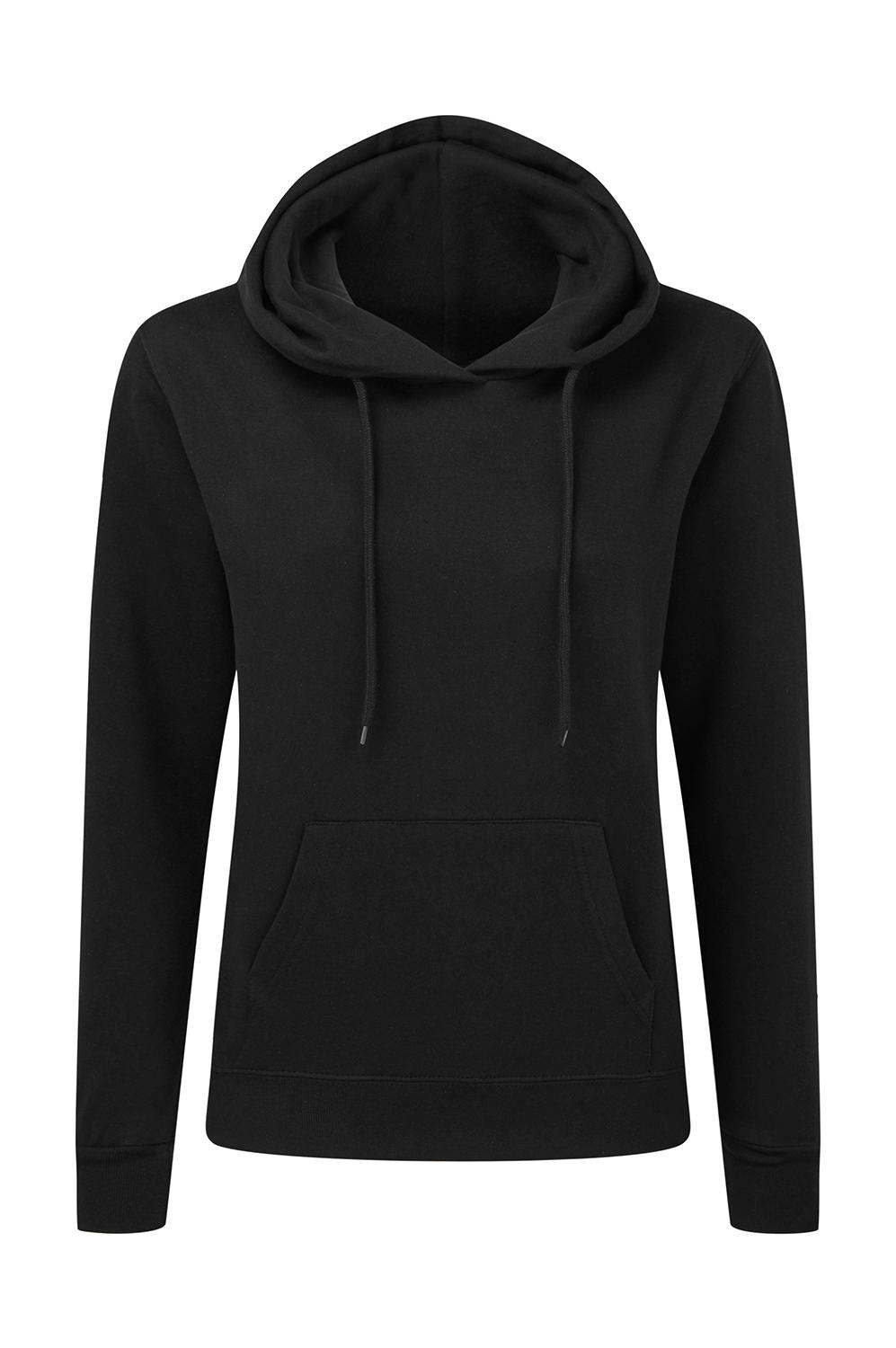  Ladies Hooded Sweatshirt in Farbe Dark Black