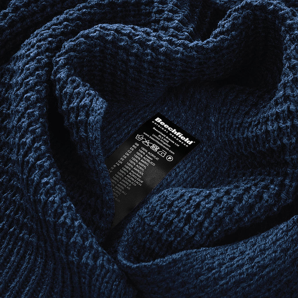  Classic Waffle Knit Scarf in Farbe Black