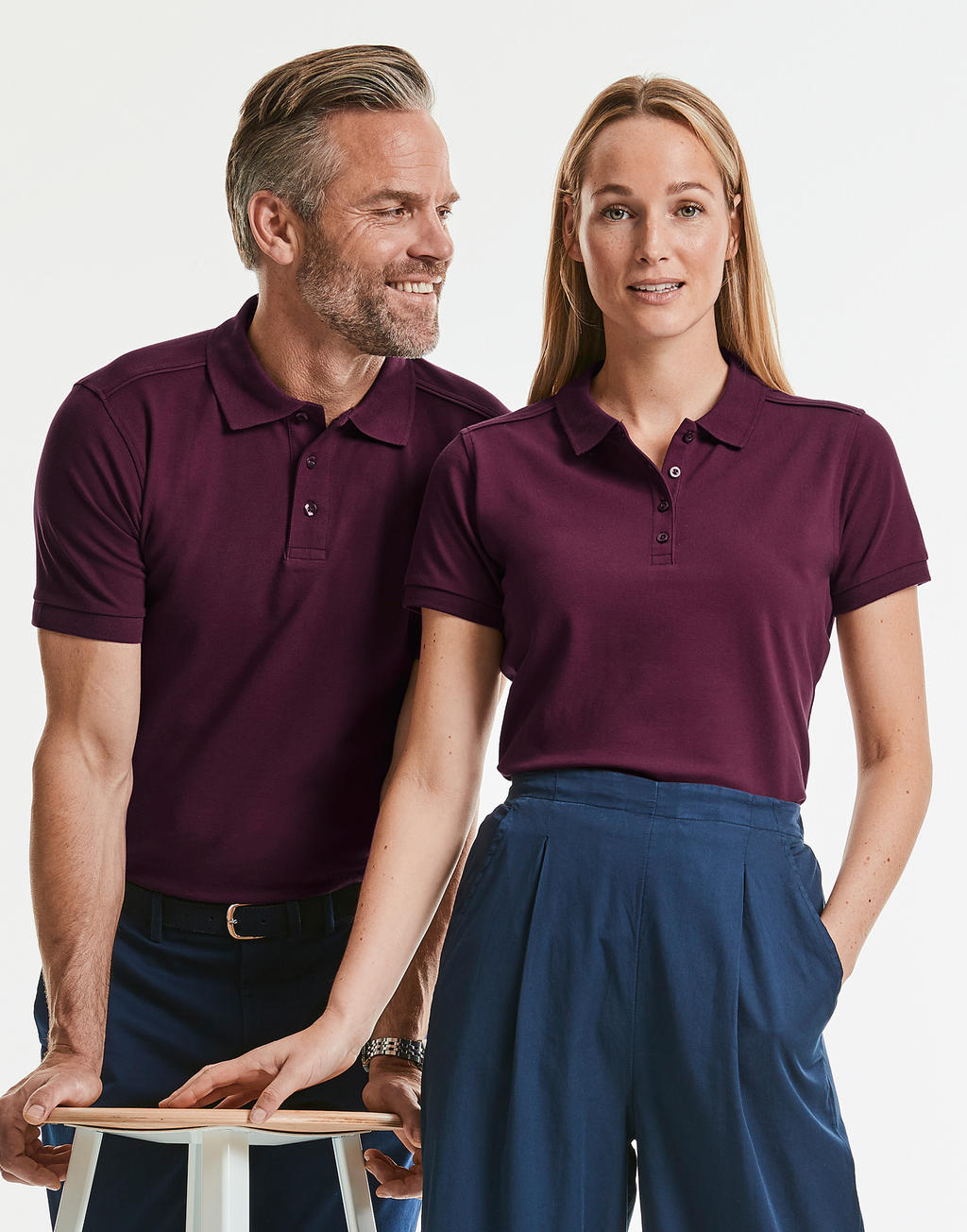  Ladies Tailored Stretch Polo in Farbe White