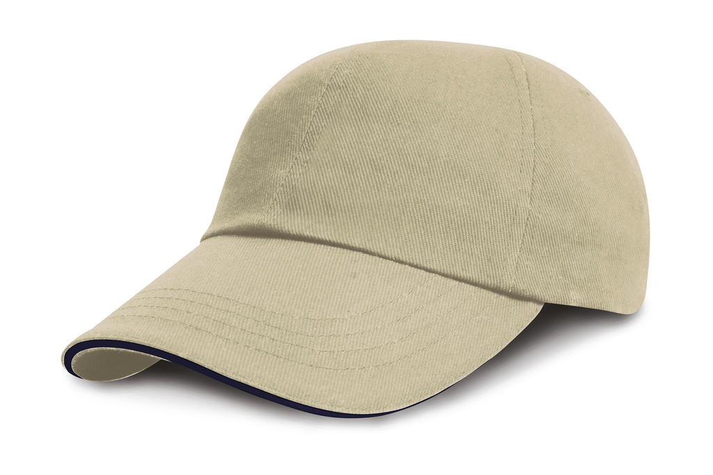  Brushed Cotton Sandwich Cap in Farbe Natural/Navy