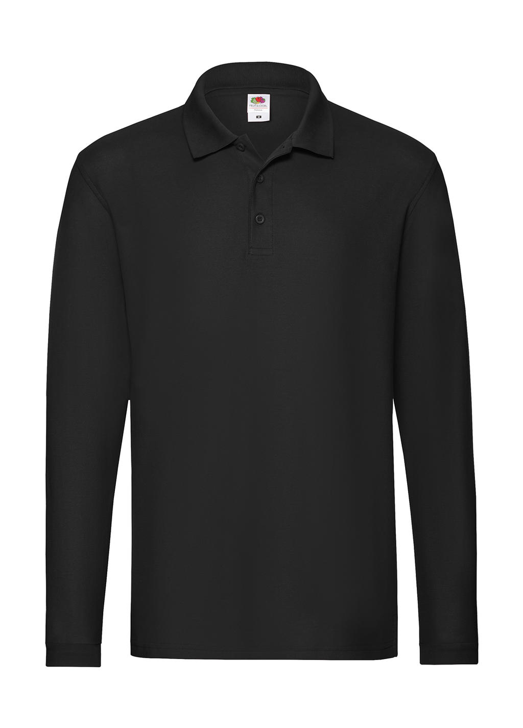  Premium Long Sleeve Polo in Farbe Black