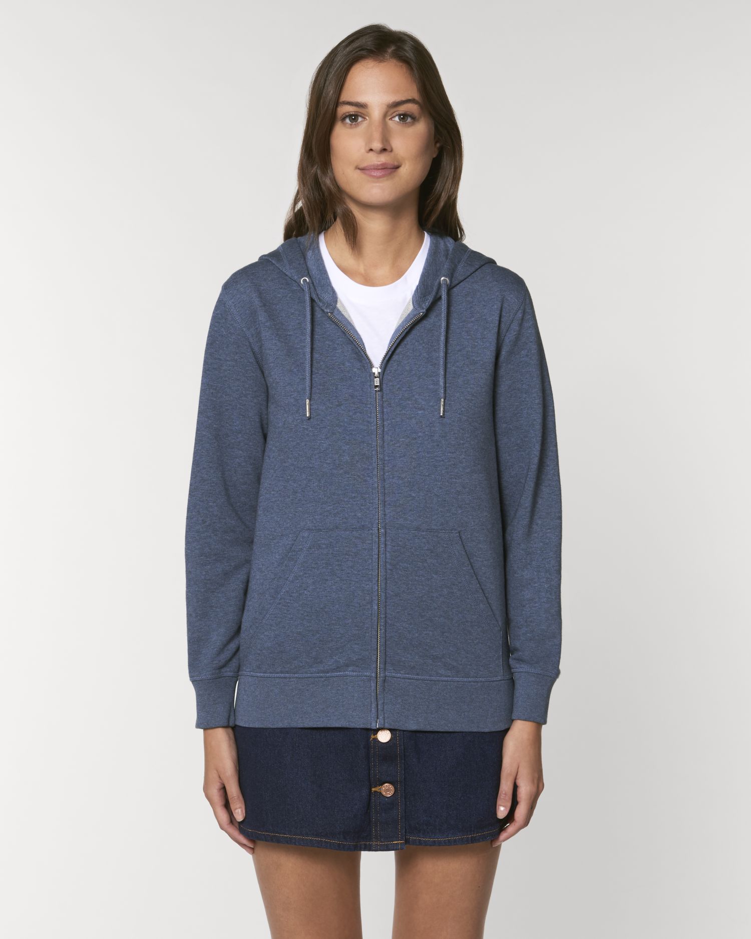 Zip-thru sweatshirts Connector in Farbe Dark Heather Blue