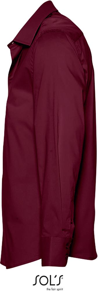 Hemd Brighton Herren Stretch Hemd Langarm in Farbe medium burgundy