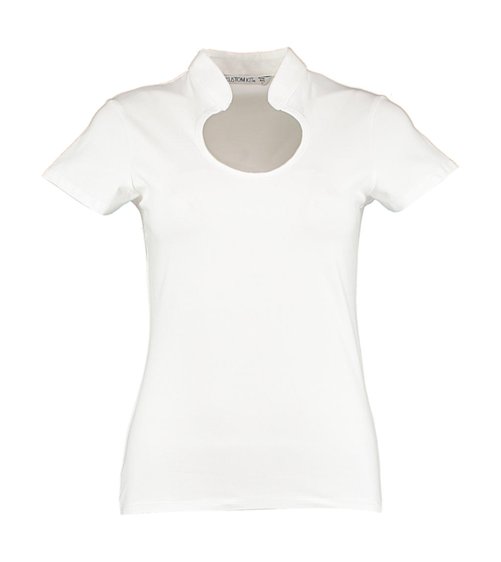  Regular Fit Keyhole Neck Top in Farbe White