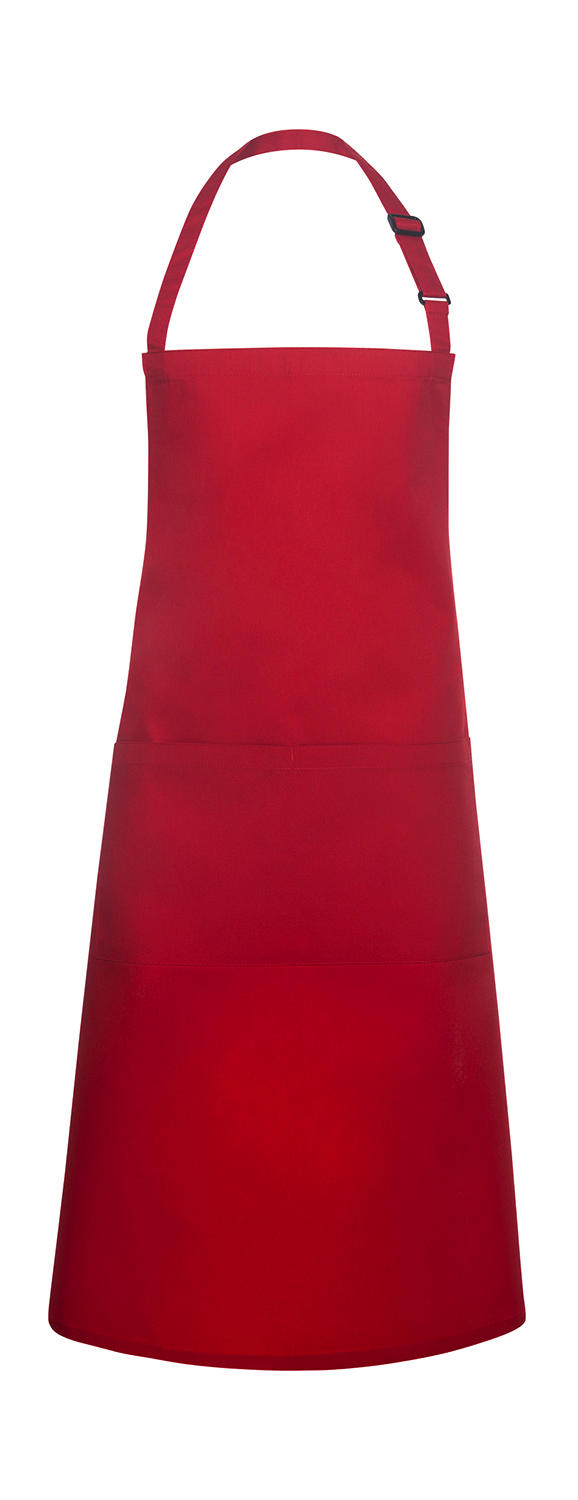 Bib Apron Basic with Pocket in Farbe Red