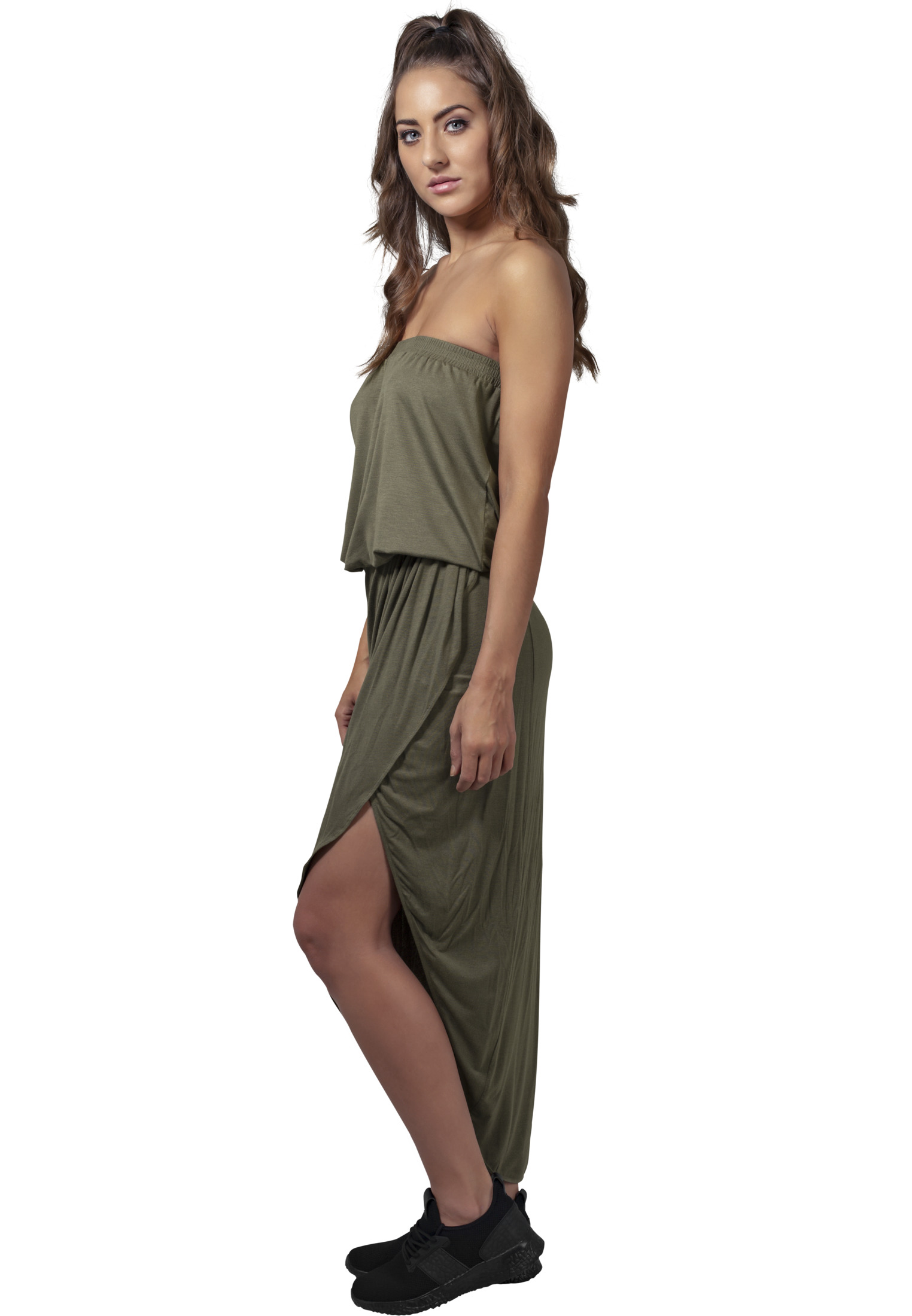 Kleider & R?cke Ladies Viscose Bandeau Dress in Farbe olive