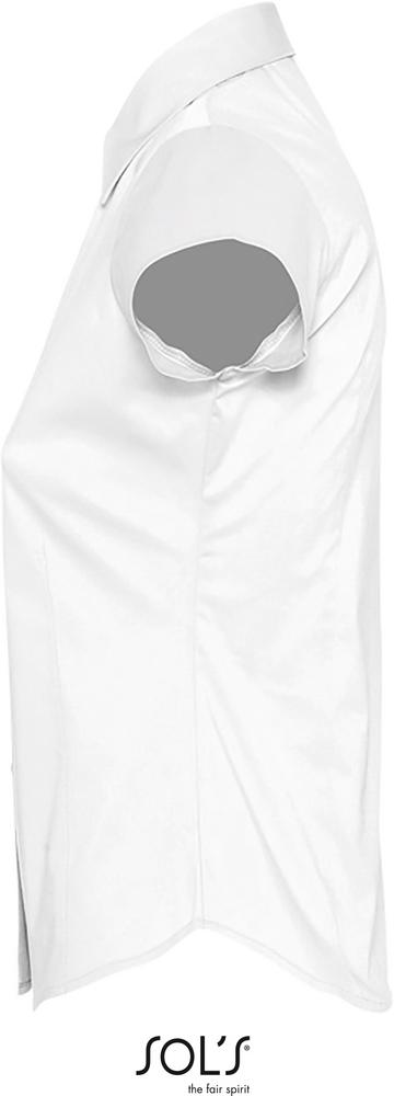 Hemd Excess Damen Stretch Bluse Kurzarm in Farbe white