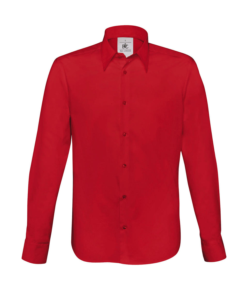  London Stretch Shirt LS in Farbe Deep Red