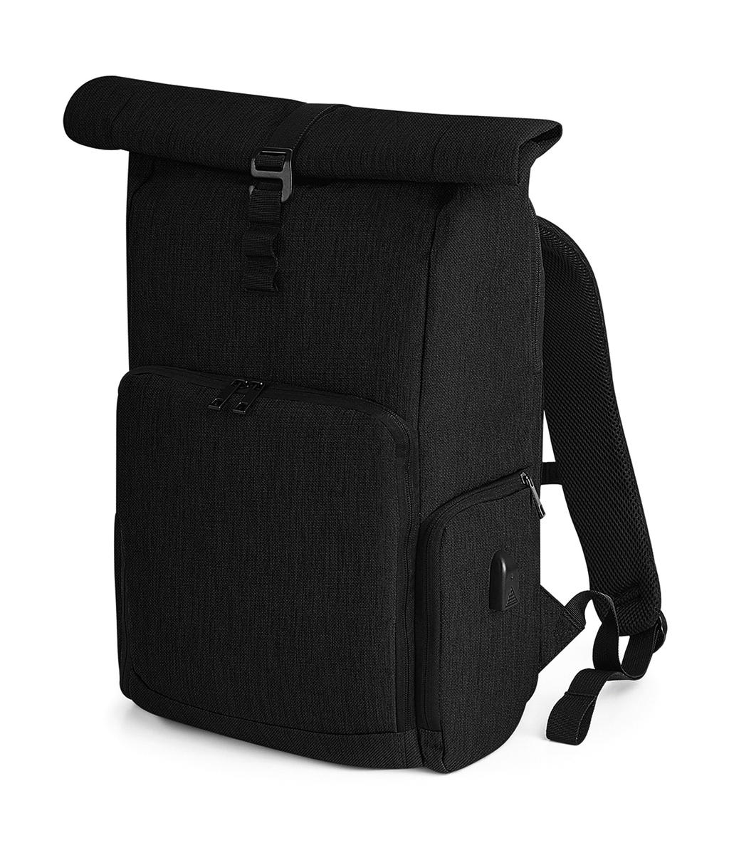  Q-Tech Charge Roll-Top Backpack in Farbe Black
