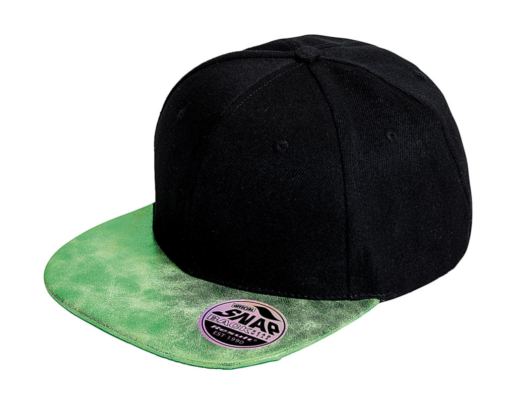  Bronx Glitter Flat Peak Snapback Cap  in Farbe Black/Green
