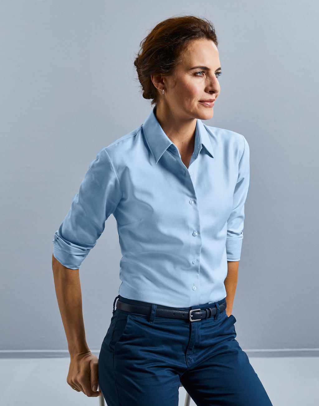  Ladies Classic Oxford Shirt LS in Farbe White