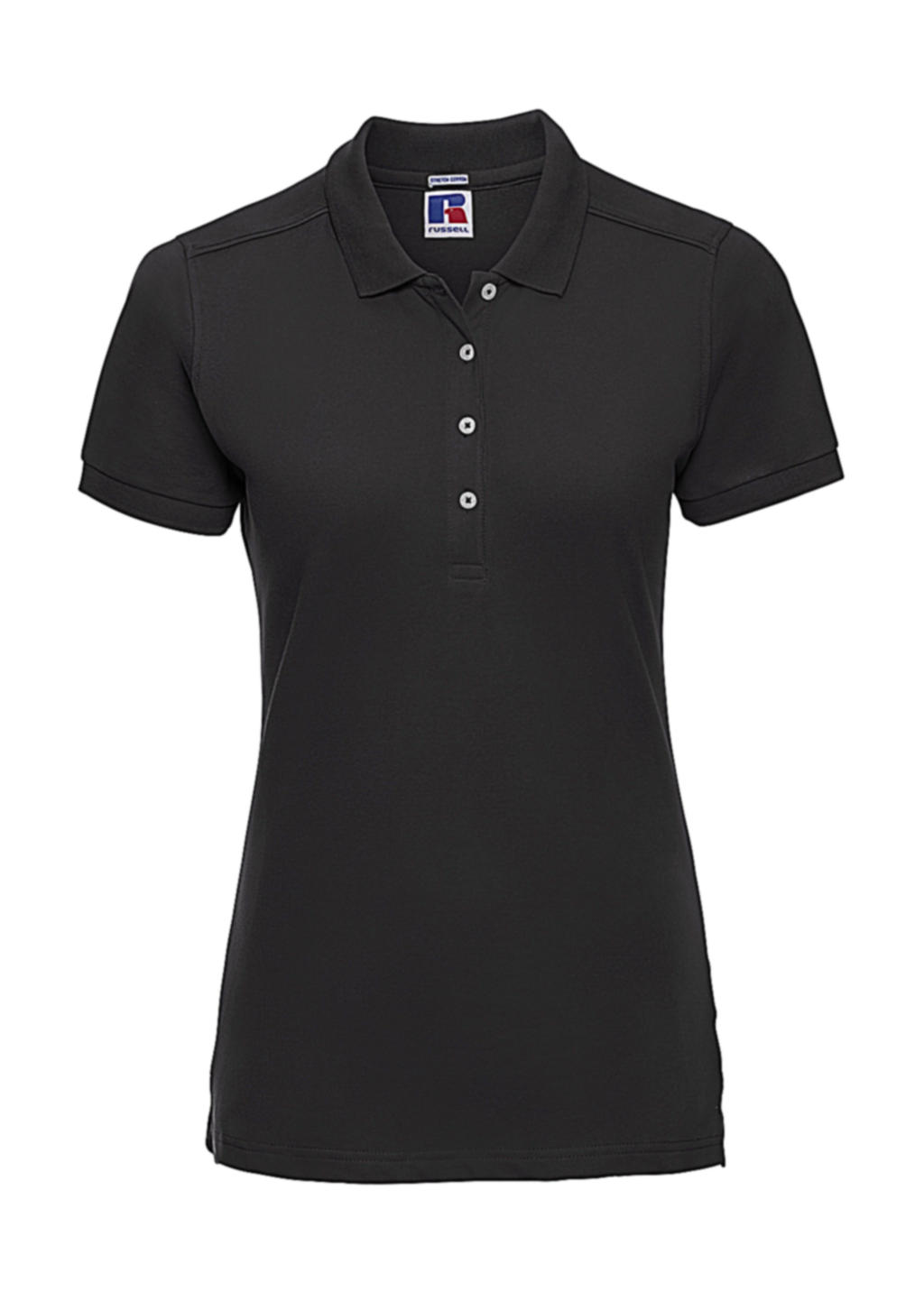  Ladies Fitted Stretch Polo in Farbe Black