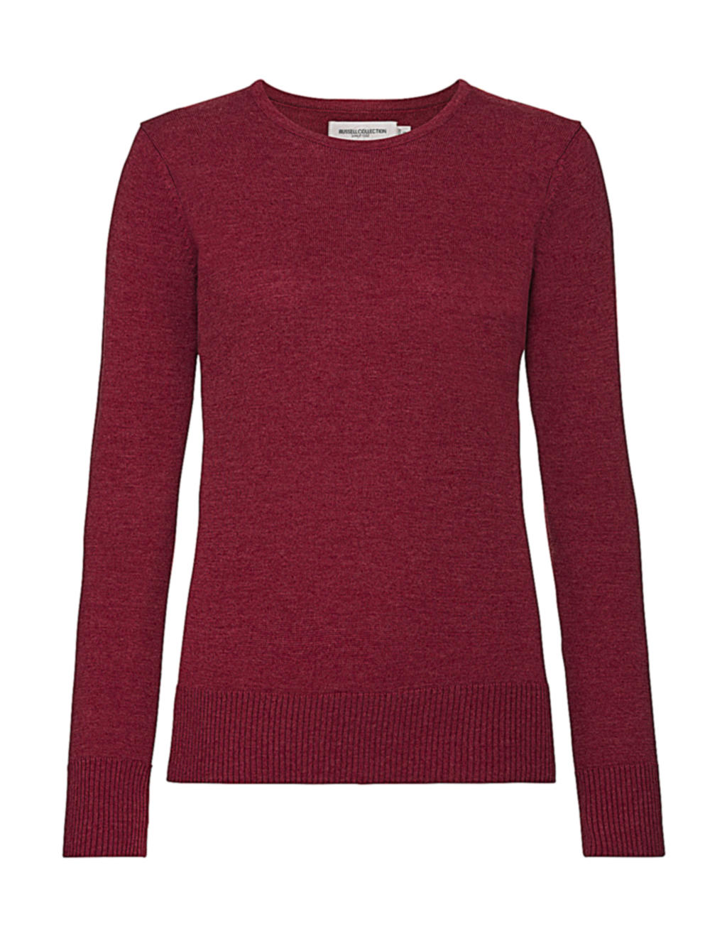  Ladies Crew Neck Knitted Pullover in Farbe Cranberry Marl