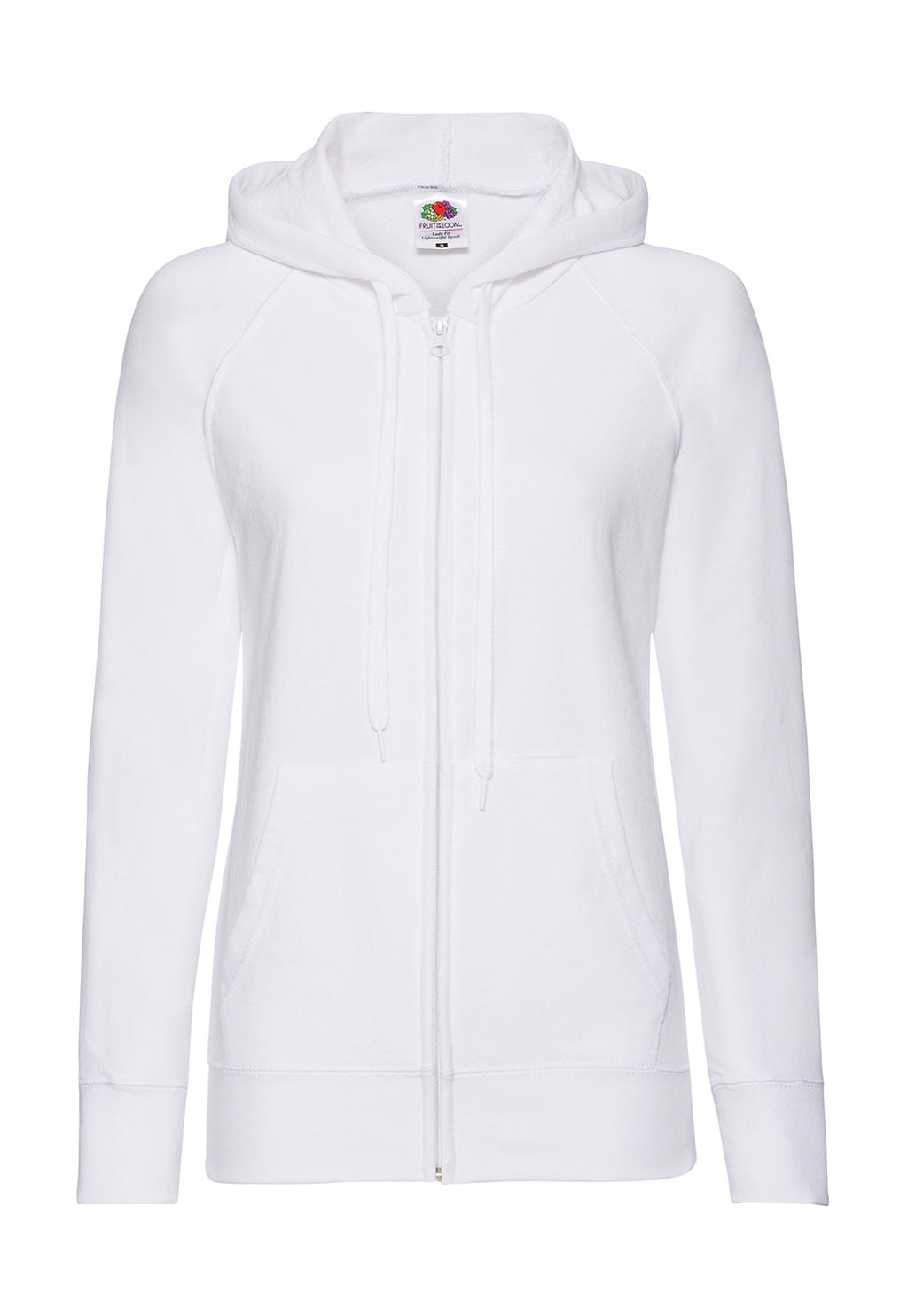  Ladies Lightweight Hooded Sweat Jacket in Farbe White