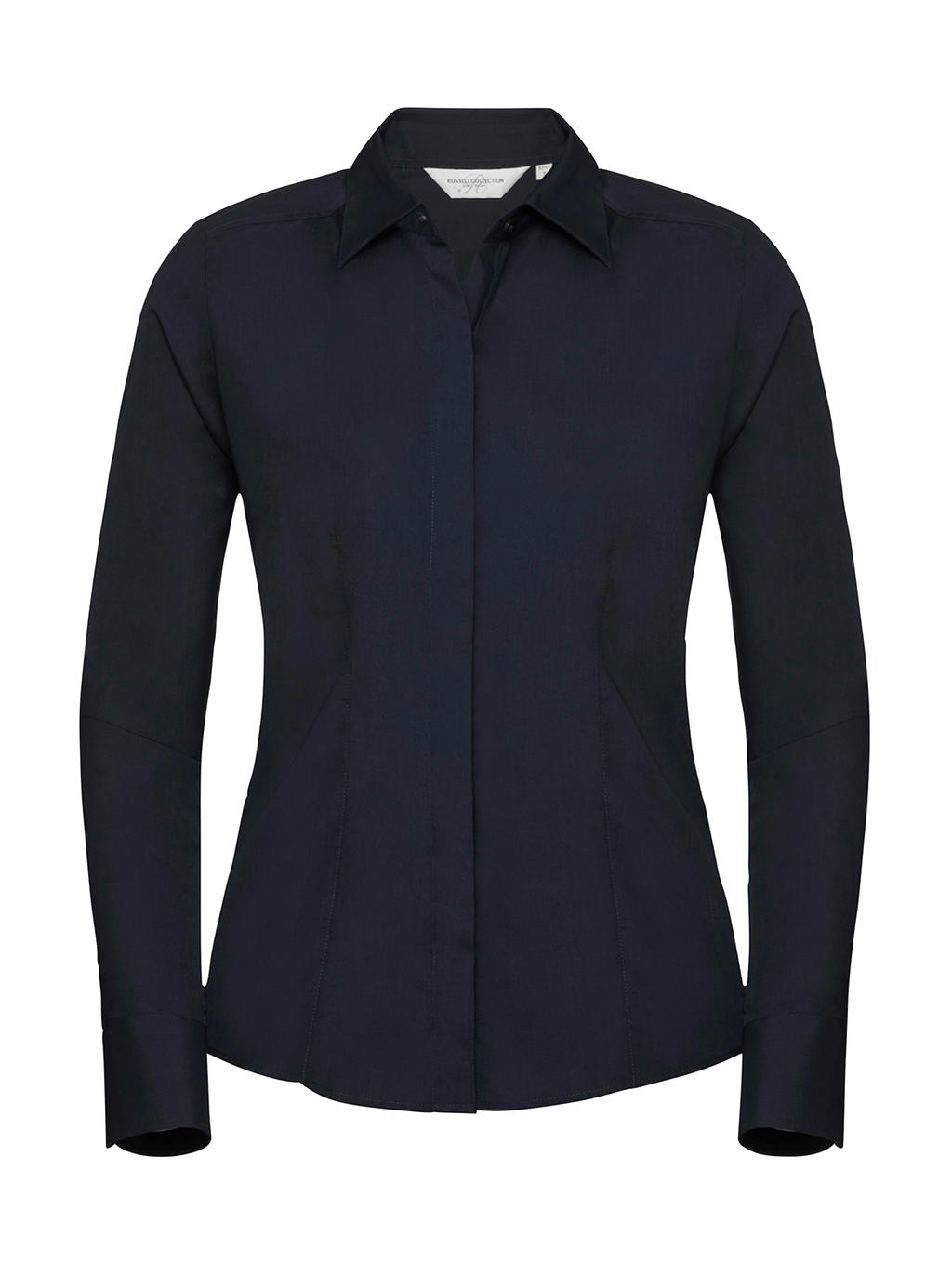  Ladies LS Fitted Poplin Shirt in Farbe French Navy