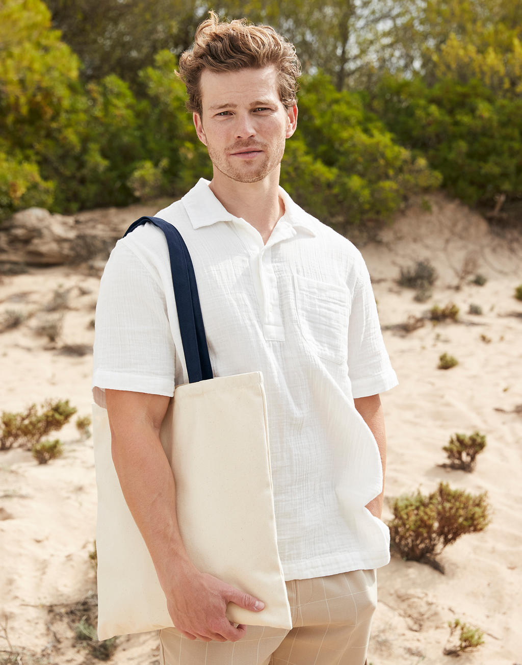 EarthAware? Organic Bag for Life - Contrast Handle in Farbe Natural/French Navy
