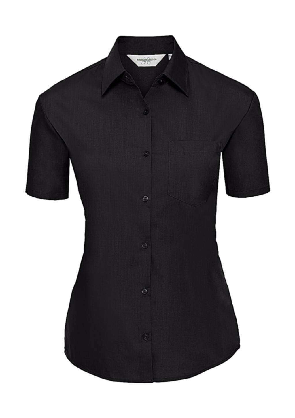  Ladies Poplin Shirt in Farbe Black