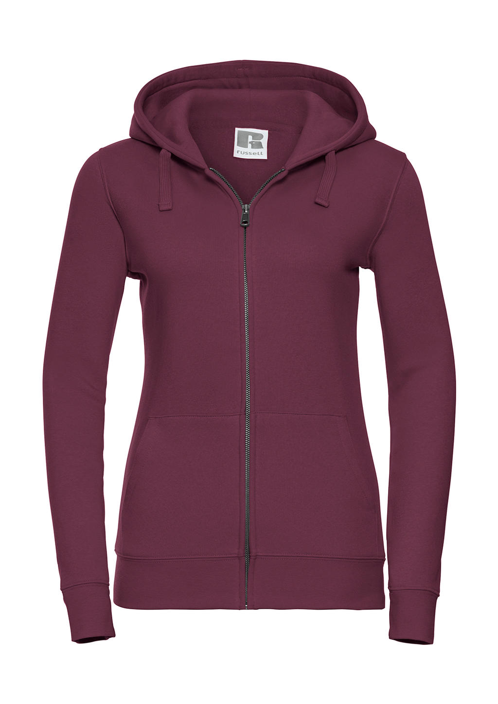  Ladies Authentic Zipped Hood in Farbe Burgundy