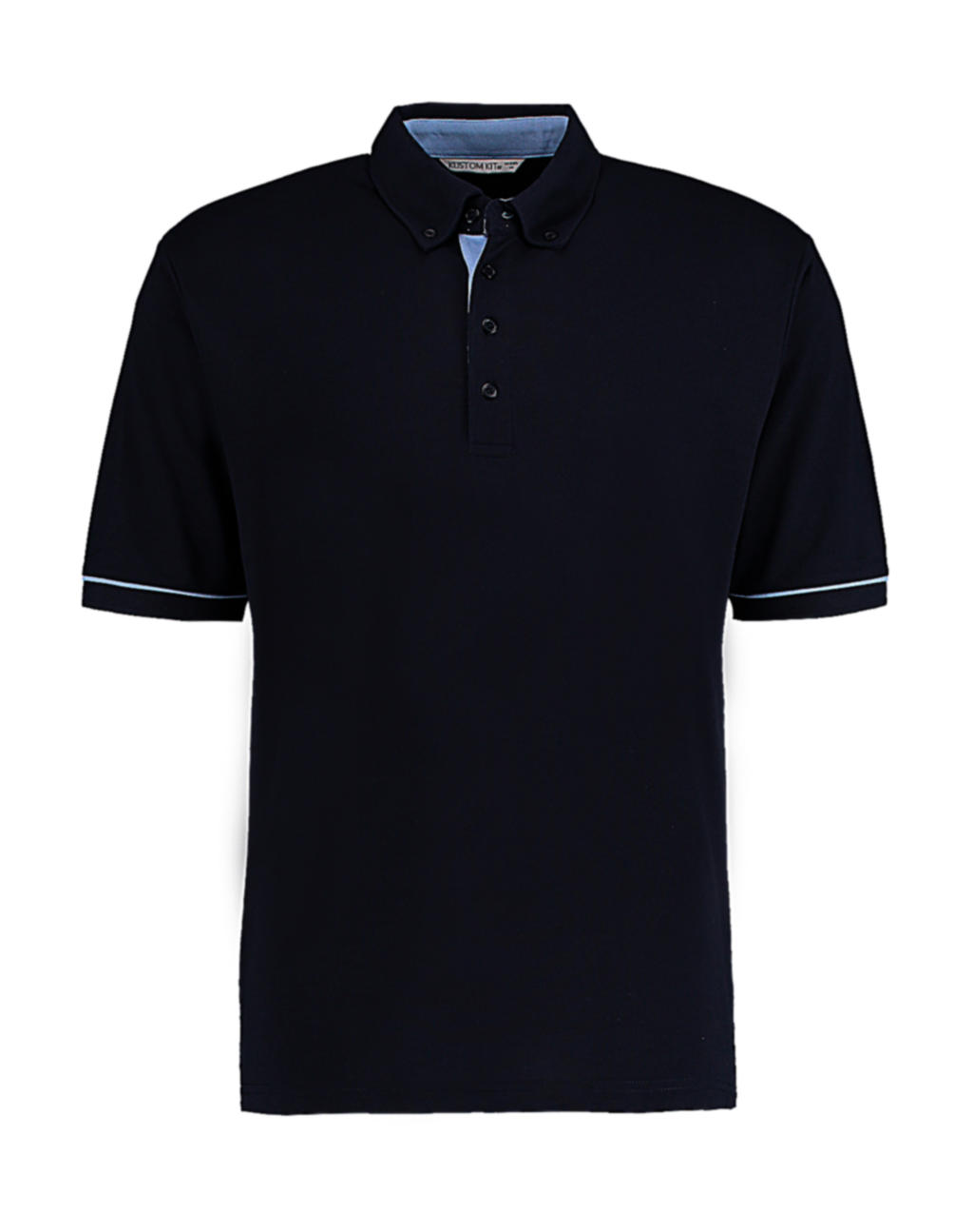  Classic Fit Button Down Contrast Polo Shirt in Farbe Navy/Light Blue