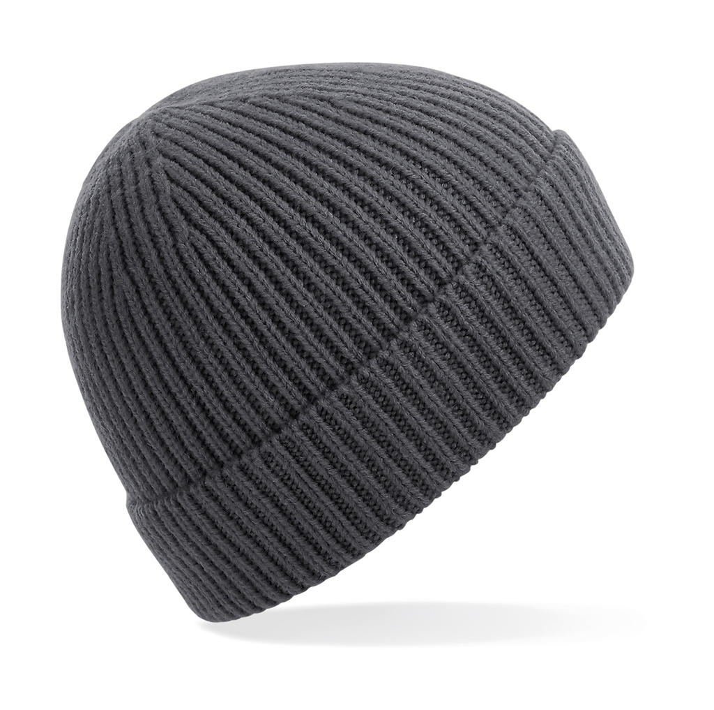  Engineered Knit Ribbed Beanie in Farbe Graphite Grey