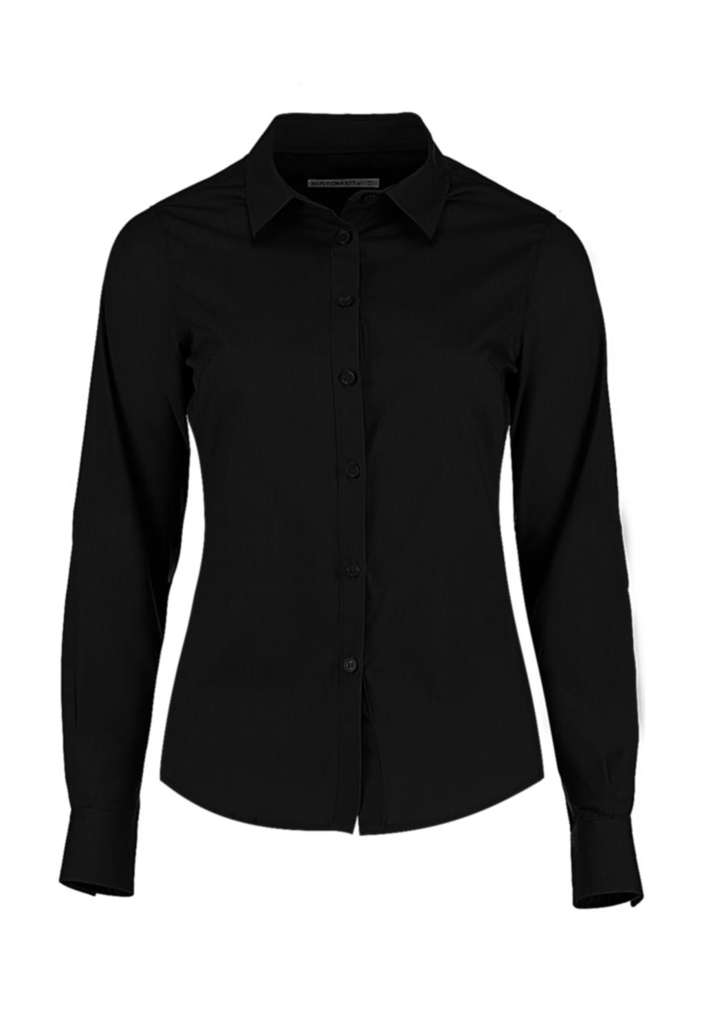  Womens Tailored Fit Poplin Shirt in Farbe Black