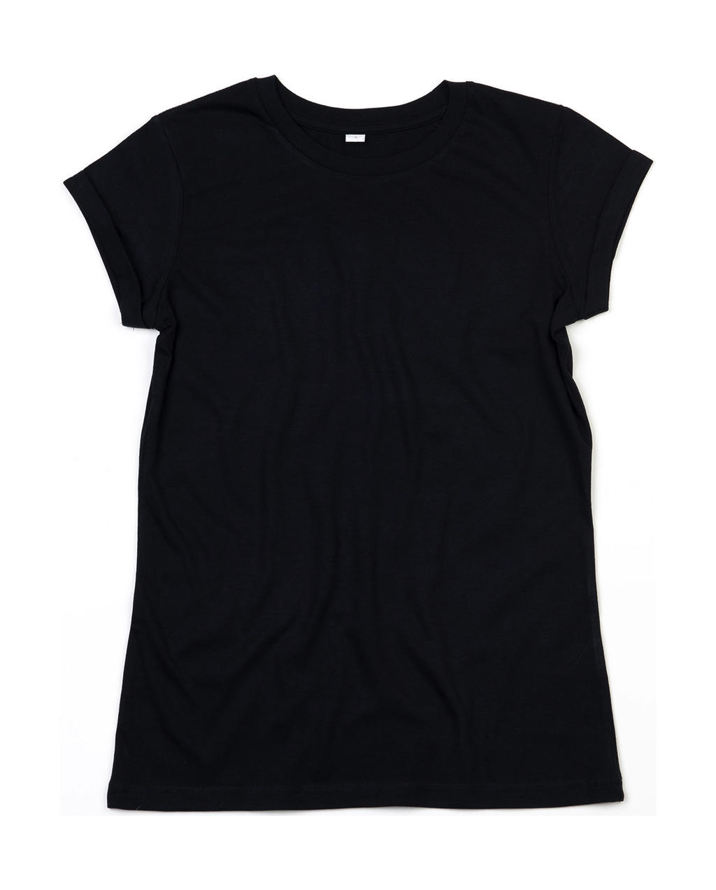  Womens Organic Roll Sleeve T in Farbe Black