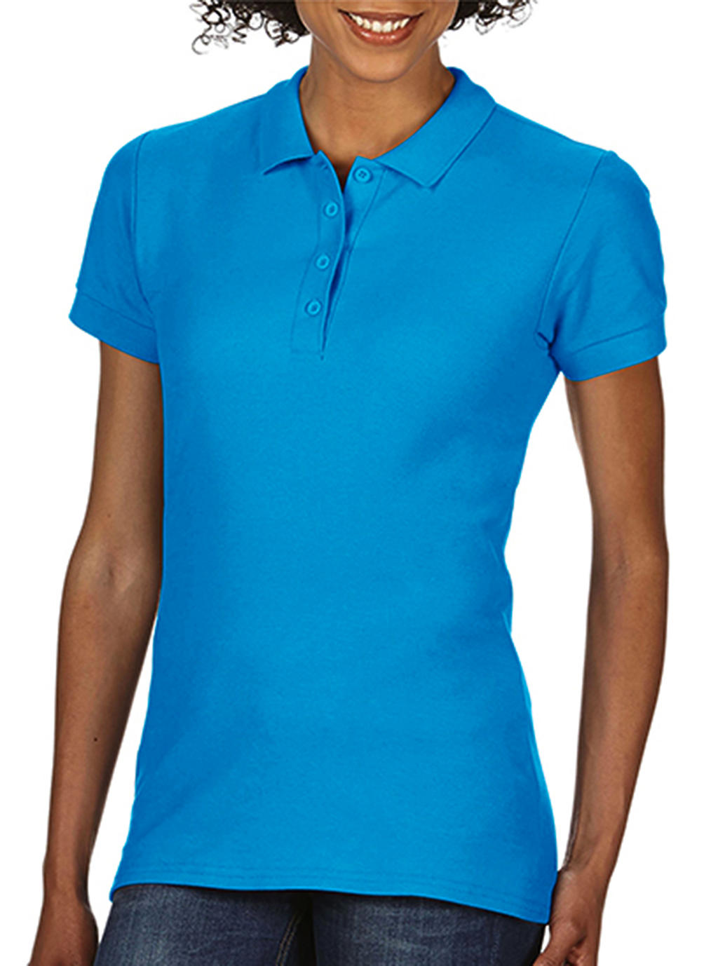  Softstyle? Ladies Double Pique Polo in Farbe Sapphire