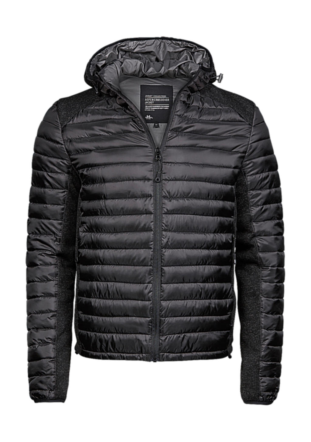  Hooded Outdoor Crossover Jacket in Farbe Black/Black Melange