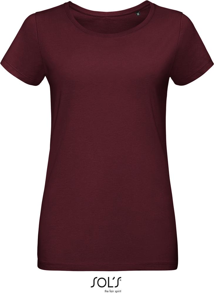 T-Shirt Martin Women Damen Rundhals-T-Shirt Fitted in Farbe oxblood